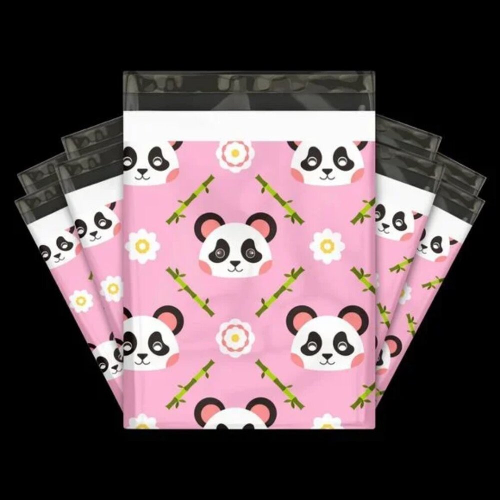 30 Poly Mailers/shipping Bags/ 30 Thank you Stickers -  Panda & plain white